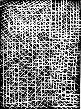 Afbeelding1 - 'Atelier', linosnede, 10 x 7,5 cm, 2006, Bernard Sercu
